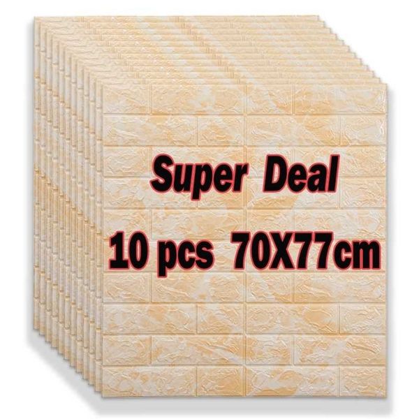 10pcs 70x77cm 3d wall sticker panels imitation brick self adhesive wallpaper kitchen bedroom home decor living room decoration 211124
10pcs 70x77cm 3d wall sticker panels imitation brick self adhesive wallpaper kitchen bedroom home decor living room decoration 211124
