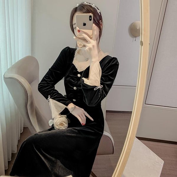 casual dresses dress women winter 2021 office lady french style vintage long sleeve patchwork solid square collar high waist, Black;gray
casual dresses dress women winter 2021 office lady french style vintage long sleeve patchwork solid square collar high waist, Black;gray