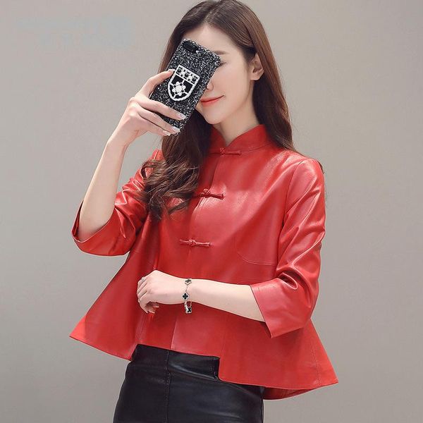 women's leather & faux jacket spring autumn genuine women short vinatge sheepskin coat jackets chaqueta mujer f29jc266 yy482, Black
women's leather & faux jacket spring autumn genuine women short vinatge sheepskin coat jackets chaqueta mujer f29jc266 yy482, Black