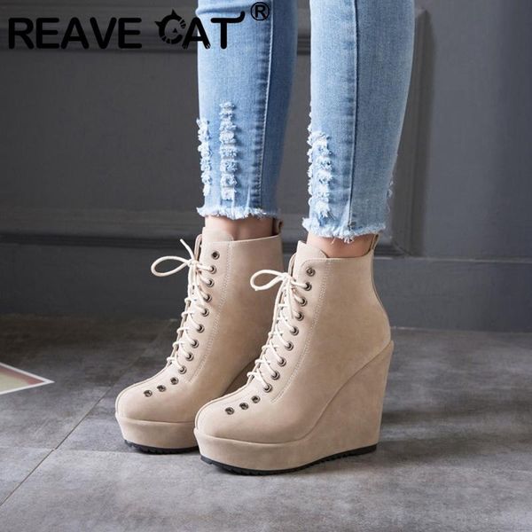 boots reave cat women ankle round toe 11.5cm wedges flock lace-up short plush warm size 34-43 beige black winter casual s2084
boots reave cat women ankle round toe 11.5cm wedges flock lace-up short plush warm size 34-43 beige black winter casual s2084