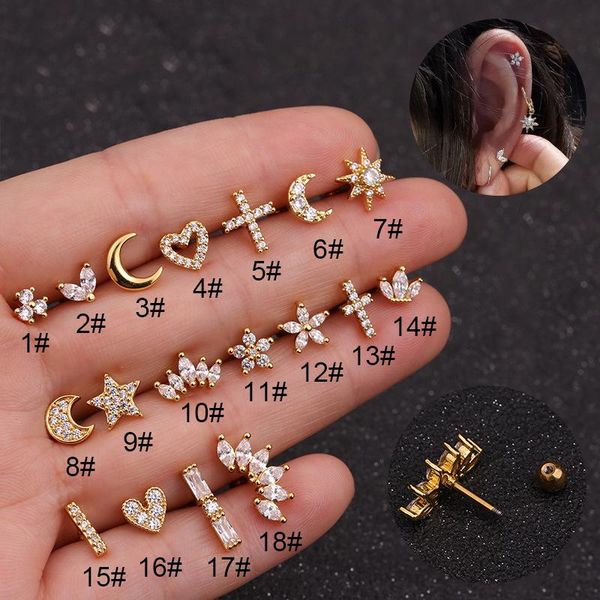 stud 1pc cz star moon flower earrings for women love heart ear bone tragus rook conch piercing cartilage labret jewelry, Golden;silver
stud 1pc cz star moon flower earrings for women love heart ear bone tragus rook conch piercing cartilage labret jewelry, Golden;silver