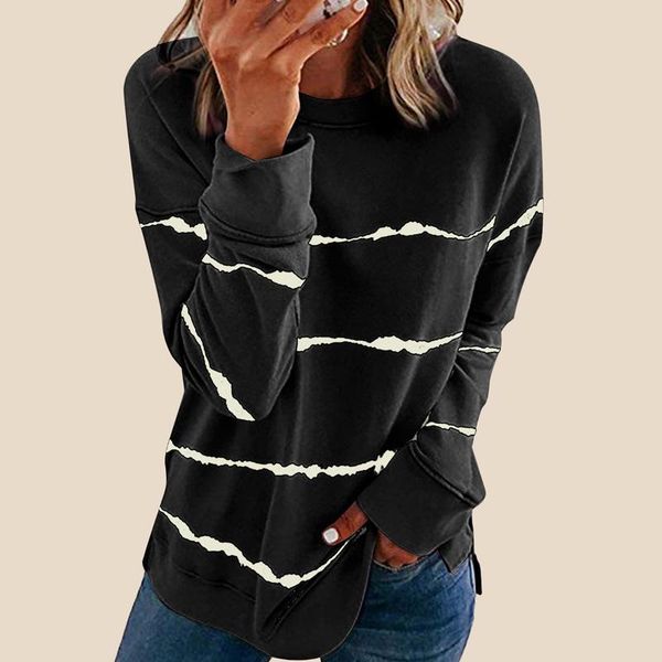 women's hoodies & sweatshirts 2021 arrival striped tie dye women full sleeve sweatshirt lady o-neck loose casual female clothing fashio, Black
women's hoodies & sweatshirts 2021 arrival striped tie dye women full sleeve sweatshirt lady o-neck loose casual female clothing fashio, Black