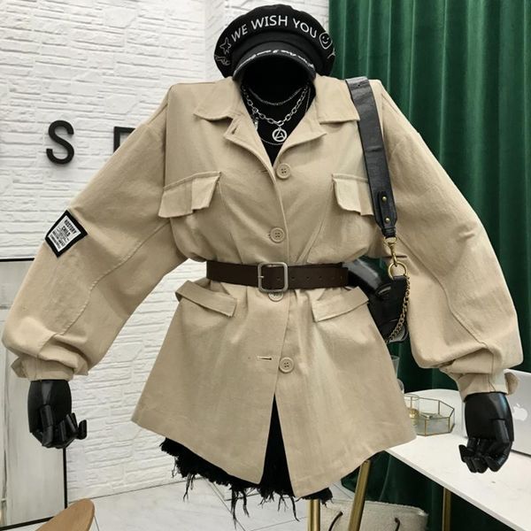 women's jackets kpop 2021 spring autumn tooling coat clothes women loose single-breasted long sleeve lady casual jacket ropa de mujer z, Black;brown
women's jackets kpop 2021 spring autumn tooling coat clothes women loose single-breasted long sleeve lady casual jacket ropa de mujer z, Black;brown