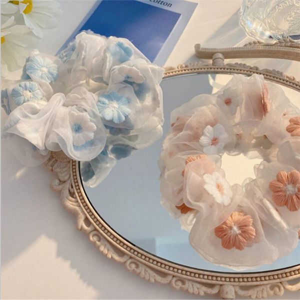 hair accessories girls sweet embroided elastic bands summer mesh floral ropes flower scrunchies fashion po props for children, Slivery;white
hair accessories girls sweet embroided elastic bands summer mesh floral ropes flower scrunchies fashion po props for children, Slivery;white