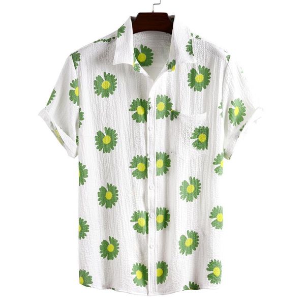 men's casual shirts 2021 fashion hawaiian daisy print shirt korean beach three-color short sleeve top, White;black
men's casual shirts 2021 fashion hawaiian daisy print shirt korean beach three-color short sleeve top, White;black