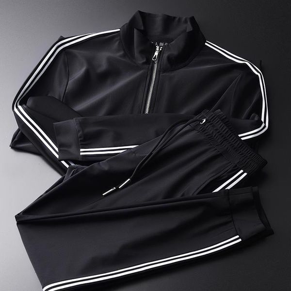men's tracksuits fashion hit color casual sports jacket suit 2021 spring young and middle-aged stand-up collar two-piece, Gray
men's tracksuits fashion hit color casual sports jacket suit 2021 spring young and middle-aged stand-up collar two-piece, Gray