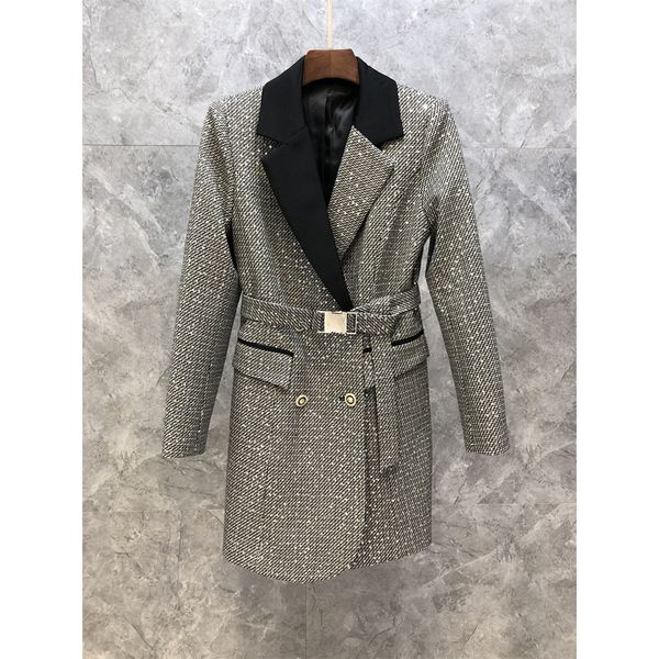 v-neck advanced sequin heavy industry color matching waist suit skirt clothing autumn european fashion dress, Black;gray
v-neck advanced sequin heavy industry color matching waist suit skirt clothing autumn european fashion dress, Black;gray