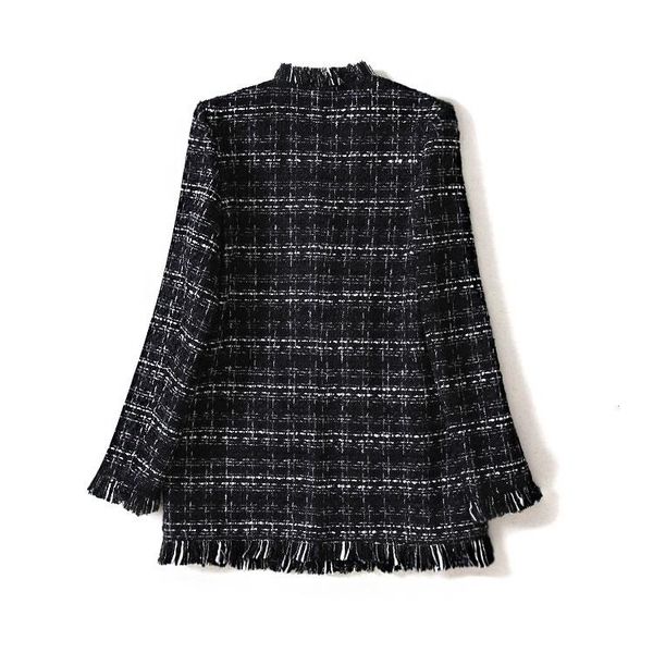 women's jackets inverno feminina 2021 jaqueta autumn coats women tweed jacket korean chequered coarse twig small fragrance coat, Black;brown
women's jackets inverno feminina 2021 jaqueta autumn coats women tweed jacket korean chequered coarse twig small fragrance coat, Black;brown