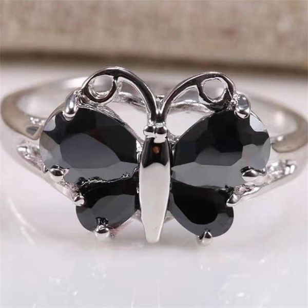 cluster rings exquisite black zircon butterfly ring for women wedding party fashion jewelry hand accessories size 6-10, Golden;silver
cluster rings exquisite black zircon butterfly ring for women wedding party fashion jewelry hand accessories size 6-10, Golden;silver