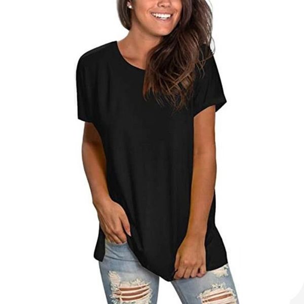 women's t-shirt fashion women elegant solid color ladies tee casual o-neck short sleeve female loose, White
women's t-shirt fashion women elegant solid color ladies tee casual o-neck short sleeve female loose, White