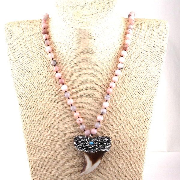 pendant necklaces fashion bohemian tribal jewelry long knotted stone handmake paved big teeth ethnic necklace, Silver
pendant necklaces fashion bohemian tribal jewelry long knotted stone handmake paved big teeth ethnic necklace, Silver