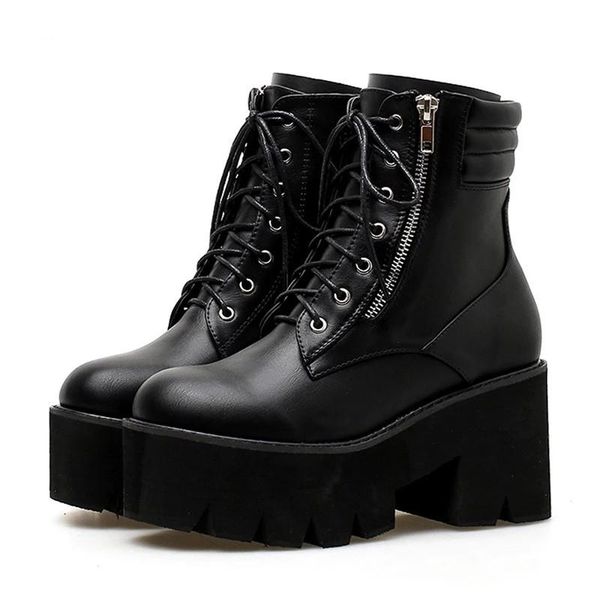 boots discvr 2021 autumn ankle for women motorcycle chunky heels casual lacing round toe platform shoes female, Black
boots discvr 2021 autumn ankle for women motorcycle chunky heels casual lacing round toe platform shoes female, Black