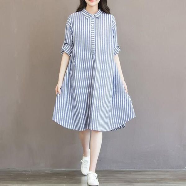 fashion striped print dress lining dress for pregnancy maternity dresses women clothes loose and comfortable, White
fashion striped print dress lining dress for pregnancy maternity dresses women clothes loose and comfortable, White