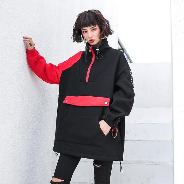 women's hoodies & sweatshirts korean hoodie hooded women embroidery sweatshirt drawstring baggy velvet pullover female sweat stitch col, Black
women's hoodies & sweatshirts korean hoodie hooded women embroidery sweatshirt drawstring baggy velvet pullover female sweat stitch col, Black