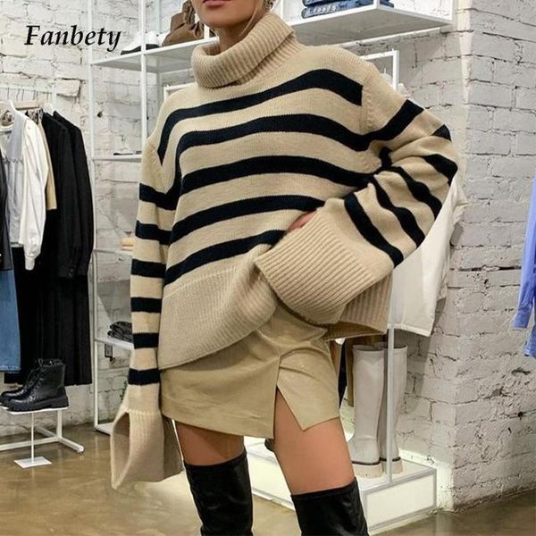 women's sweaters winter women fashion turtleneck loose knitted casual vintage striped lady elegant slit long sleeve jumper pullover, White;black
women's sweaters winter women fashion turtleneck loose knitted casual vintage striped lady elegant slit long sleeve jumper pullover, White;black