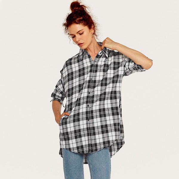 women's blouses & shirts philosophy autumn basic vadim womens and turn-down collar long ladies bluse female oversize plaid shirt, White
women's blouses & shirts philosophy autumn basic vadim womens and turn-down collar long ladies bluse female oversize plaid shirt, White