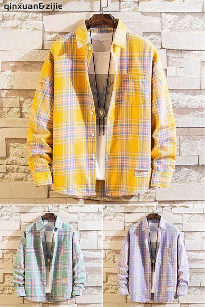 men's casual shirts plaid long sleeved for men male cotton turn down collar shirt single breasted vintage clothing autumn 2021, White;black
men's casual shirts plaid long sleeved for men male cotton turn down collar shirt single breasted vintage clothing autumn 2021, White;black