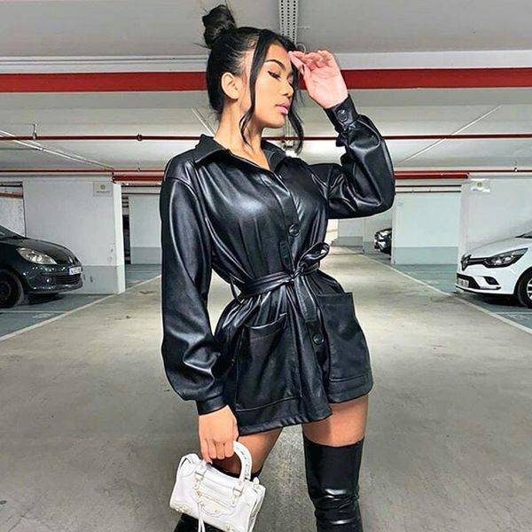 2021 Spring Just Arrived Solid Long Turn-down Sleeve Single Collar Breasted Fashion Women's Leather Jacket Occo, Black
2021 Spring Just Arrived Solid Long Turn-down Sleeve Single Collar Breasted Fashion Women's Leather Jacket Occo, Black