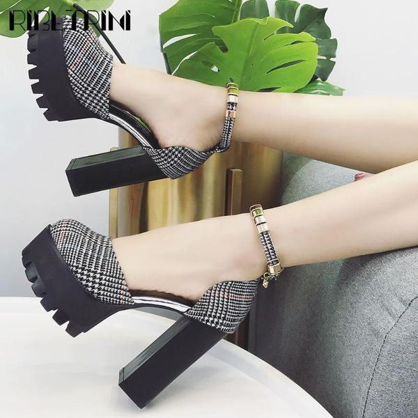 dress shoes ribetrini classic female plaid block heel round toe summer women sandals cover brand, Black
dress shoes ribetrini classic female plaid block heel round toe summer women sandals cover brand, Black