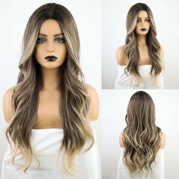 synthetic wigs long wavy ombre black brown ash blonde cosplay party daily wig for women high density temperature hair
synthetic wigs long wavy ombre black brown ash blonde cosplay party daily wig for women high density temperature hair