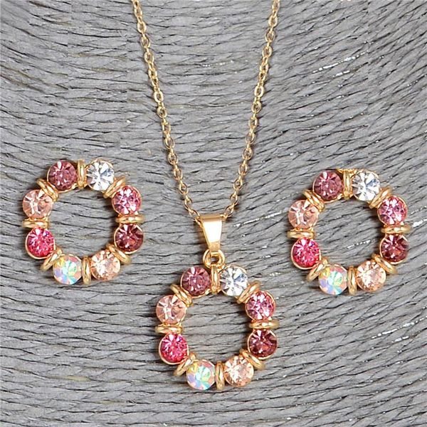 wedding jewelry sets 2 pcs/set gold color sweet pink round circle shape austrian crystal necklace earring for women, Slivery;golden
wedding jewelry sets 2 pcs/set gold color sweet pink round circle shape austrian crystal necklace earring for women, Slivery;golden