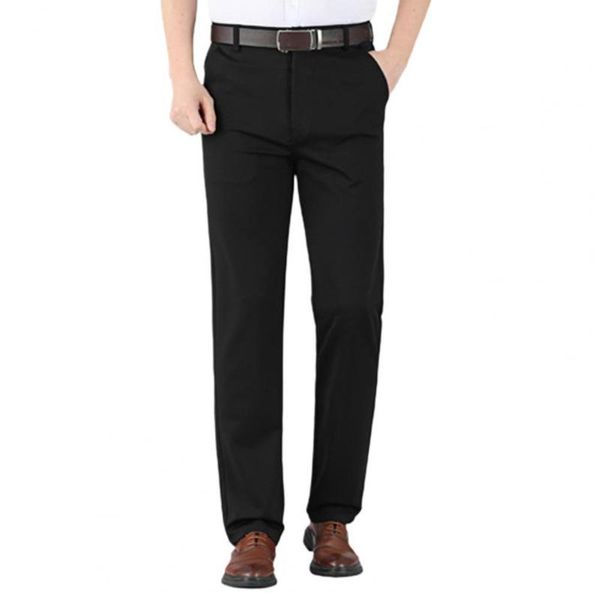men's pants simple high waist deep crotch suit solid color breathable elastic straight business trousers male clothing, Black
men's pants simple high waist deep crotch suit solid color breathable elastic straight business trousers male clothing, Black