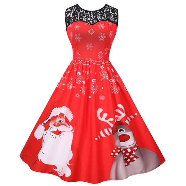 casual dresses 40# christmas party winter dress women lace xmas print vintage elegant o-neck sleeveless hight waist a-line, Black;gray
casual dresses 40# christmas party winter dress women lace xmas print vintage elegant o-neck sleeveless hight waist a-line, Black;gray