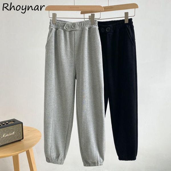 women's pants & capris women ins chic spring loose leisure ankle-length fashion soft students solid daily ulzzang simple vintage teen, Black;white 
women's pants & capris women ins chic spring loose leisure ankle-length fashion soft students solid daily ulzzang simple vintage teen, Black;white