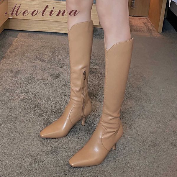 meotina women long boots shoes real leather high heel western boots pointed toe zip stiletto heels knee high boots autumn winter 210608, Black
meotina women long boots shoes real leather high heel western boots pointed toe zip stiletto heels knee high boots autumn winter 210608, Black