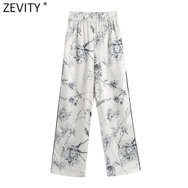 zevity women vintage ink flower print wide leg pants pajama female chic elastic waist pockets casual long trousers p982 210915, Black;white
zevity women vintage ink flower print wide leg pants pajama female chic elastic waist pockets casual long trousers p982 210915, Black;white