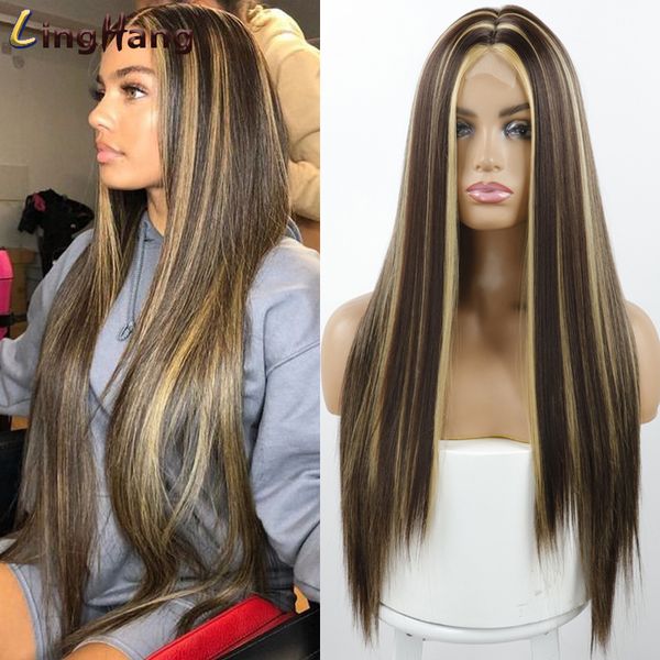 lace long synthetic natural wave brown to golden blonde ombre hair wig daily wear wigs for white /black womenfactory direct
lace long synthetic natural wave brown to golden blonde ombre hair wig daily wear wigs for white /black womenfactory direct