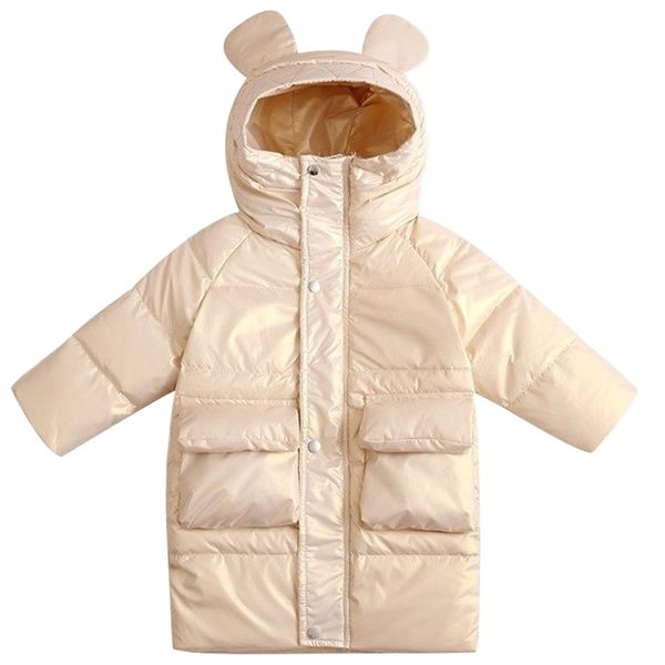 children's winter down jacket middle long white duck waterproof thickened hooded cotton coat 211203, Blue;gray
children's winter down jacket middle long white duck waterproof thickened hooded cotton coat 211203, Blue;gray