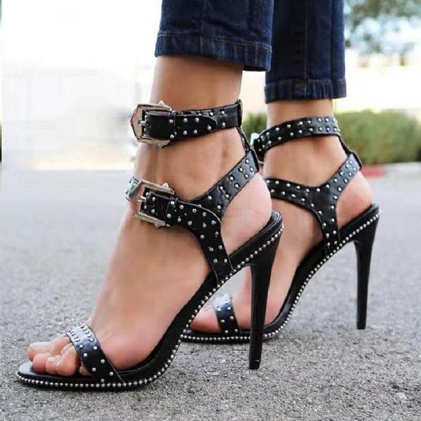 dress shoes summer gladiator sandals women black high heels open toe ladies rivet ankle strap stiletto zapatos de mujer
dress shoes summer gladiator sandals women black high heels open toe ladies rivet ankle strap stiletto zapatos de mujer