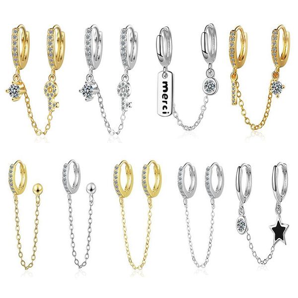 hoop & huggie simple style two ear hole piercing earrings chain tassel smooth loops shiny bohemia trendy earring jewelry for women gifts, Golden;silver
hoop & huggie simple style two ear hole piercing earrings chain tassel smooth loops shiny bohemia trendy earring jewelry for women gifts, Golden;silver