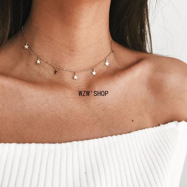 chokers chocker gold color star pendant necklace fashion female choker simple ladies pentagon-star for women jewelry gifts, Golden;silver
chokers chocker gold color star pendant necklace fashion female choker simple ladies pentagon-star for women jewelry gifts, Golden;silver