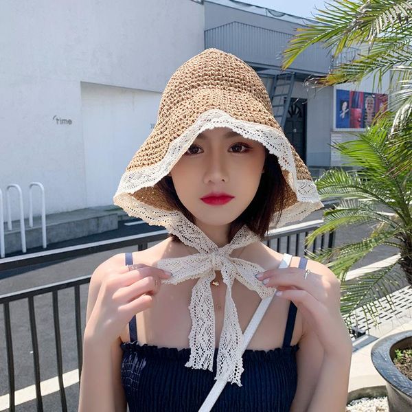 wide brim hats women's summer 2021 net red lace straw hat spring and autumn fashion beach sunscreen sun, Blue;gray
wide brim hats women's summer 2021 net red lace straw hat spring and autumn fashion beach sunscreen sun, Blue;gray