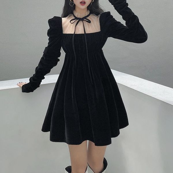 casual dresses women vintage dress mesh long sleeve high waist tight fitting a line loose hem skirt spring autumn, Black;gray
casual dresses women vintage dress mesh long sleeve high waist tight fitting a line loose hem skirt spring autumn, Black;gray