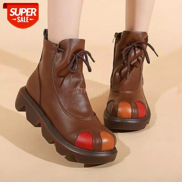 british style women ankle boots leather snow botas thick bottom platform winter plush retro lace up botines mujer zip #ye0t, Black
british style women ankle boots leather snow botas thick bottom platform winter plush retro lace up botines mujer zip #ye0t, Black