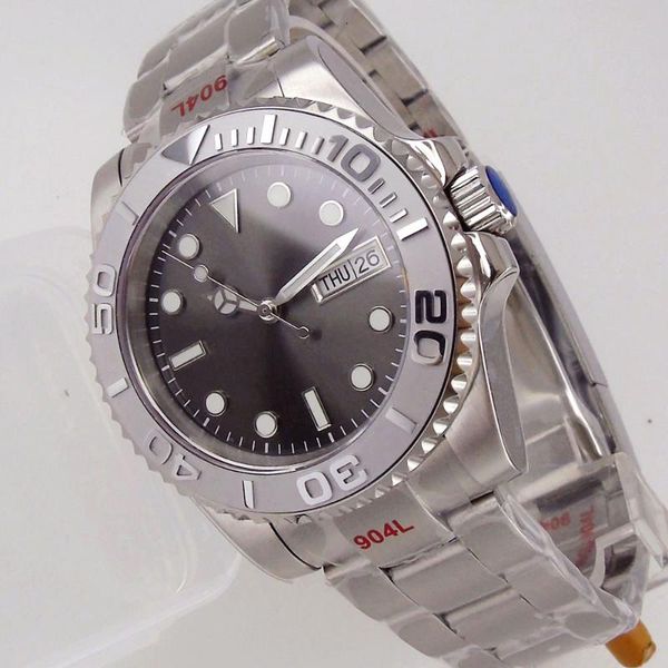 wristwatches sapphire men's automatic watch japan nh36 movement sterile gray face week date display 904l band glide lock rotating bezel, Slivery;brown
wristwatches sapphire men's automatic watch japan nh36 movement sterile gray face week date display 904l band glide lock rotating bezel, Slivery;brown