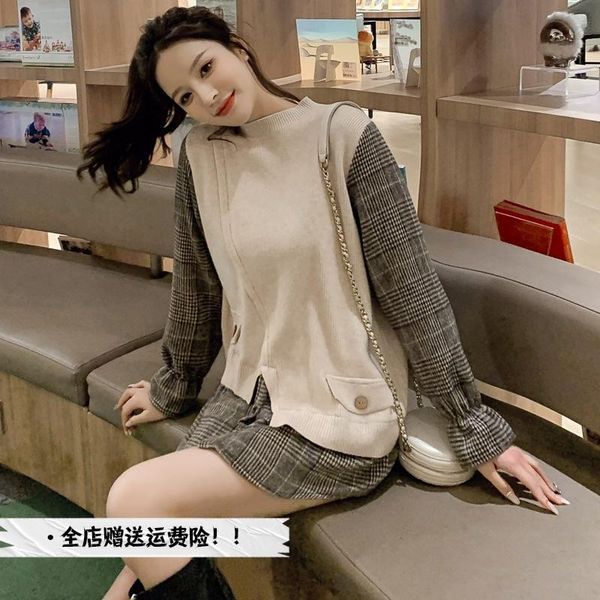 women's knits & tees sweater aging foreign style fried street autumn 2021 korean version loose fake two-piece splicing vest women, White
women's knits & tees sweater aging foreign style fried street autumn 2021 korean version loose fake two-piece splicing vest women, White