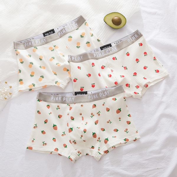 underpants ppm022 pink play men's triangle low waist fruit print underwear cute trend couple, Black;white 
underpants ppm022 pink play men's triangle low waist fruit print underwear cute trend couple, Black;white