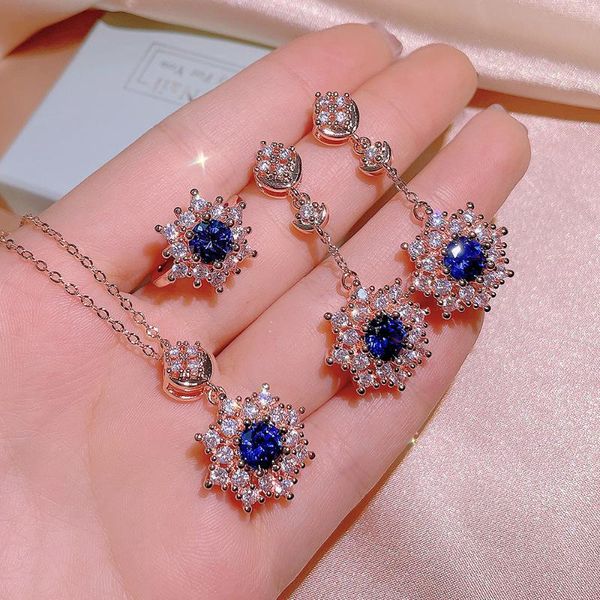 earrings & necklace 2021 inlaid zircon snowflake pendant three-piece earring ring women's ins fashionable temperament jewelry set, Silver
earrings & necklace 2021 inlaid zircon snowflake pendant three-piece earring ring women's ins fashionable temperament jewelry set, Silver
