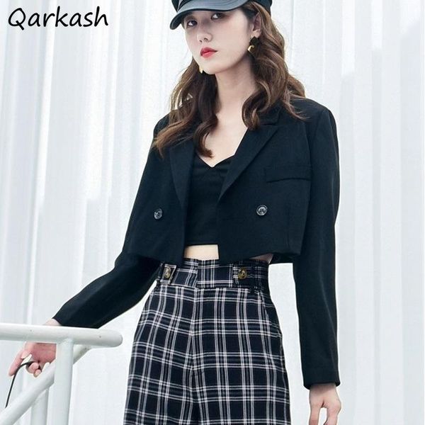 women's suits & blazers women long sleeve elegant simple cropped spring fashion korean style high street all-match female outwear, White;black
women's suits & blazers women long sleeve elegant simple cropped spring fashion korean style high street all-match female outwear, White;black