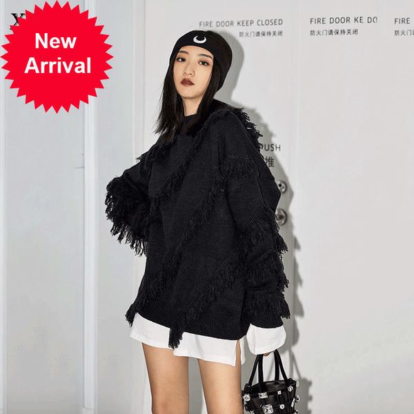xitao autumn winter woman sweaters loose wild trend plus size pullover fashion tassel women clothes 2021 new xj5275, White;black
xitao autumn winter woman sweaters loose wild trend plus size pullover fashion tassel women clothes 2021 new xj5275, White;black