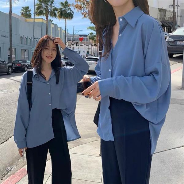 women's blouses & shirts spring autumn loose blue blouse for women casual long sleeve turn down collar office lady female blusas p951, White
women's blouses & shirts spring autumn loose blue blouse for women casual long sleeve turn down collar office lady female blusas p951, White