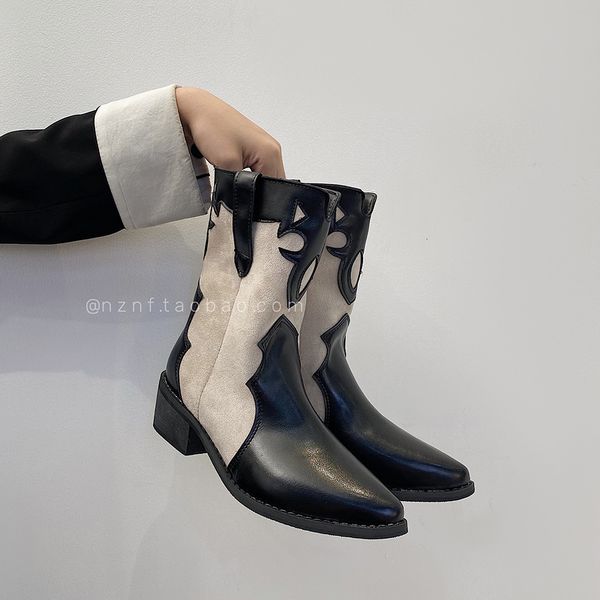 wtern cowboy women's pointed short boots summer 2021 minority korean fashion trend temperament style, Black
wtern cowboy women's pointed short boots summer 2021 minority korean fashion trend temperament style, Black