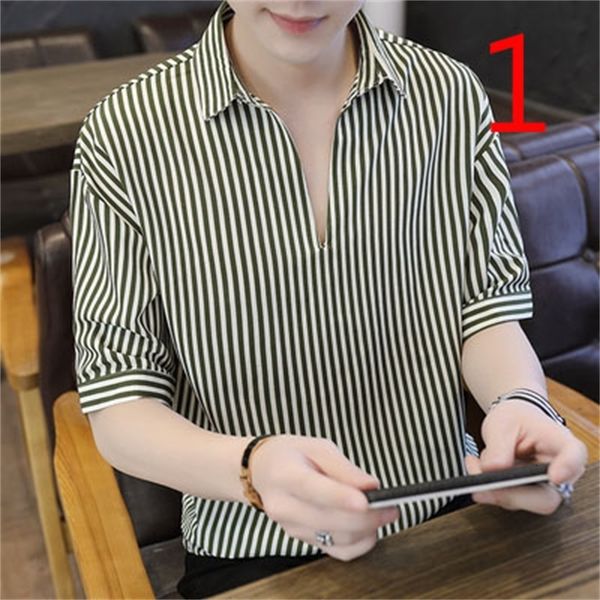 New 2021 Men's Youth Large Size Lapel Short-sleeved T-shirt Wild Handsome Tide t 8KV7, White;black
New 2021 Men's Youth Large Size Lapel Short-sleeved T-shirt Wild Handsome Tide t 8KV7, White;black