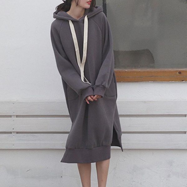 casual dresses dress hoodie women long style solid color split thicken slim loose lace autumn winter warm wear sweatshirt korean japanese, Black;gray
casual dresses dress hoodie women long style solid color split thicken slim loose lace autumn winter warm wear sweatshirt korean japanese, Black;gray