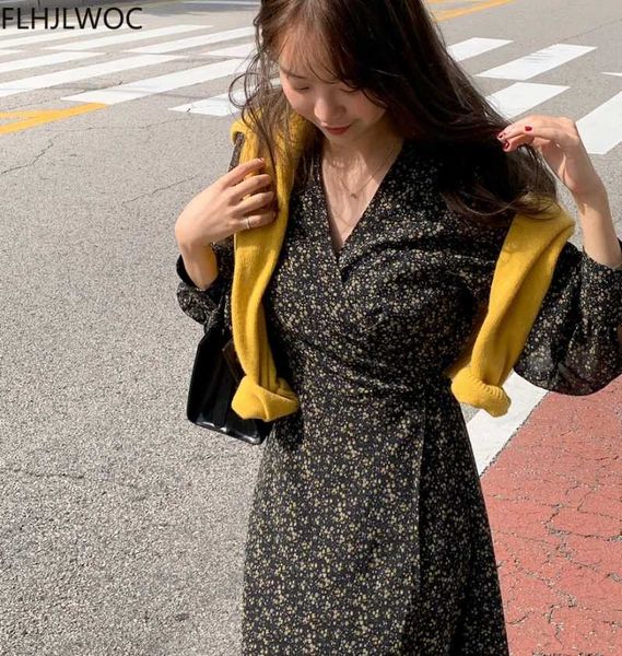 casual dresses 2021 spring fenimine vestidos korea japanese style women v neck temperament lace-up floral print prairie chic dress, Black;gray
casual dresses 2021 spring fenimine vestidos korea japanese style women v neck temperament lace-up floral print prairie chic dress, Black;gray