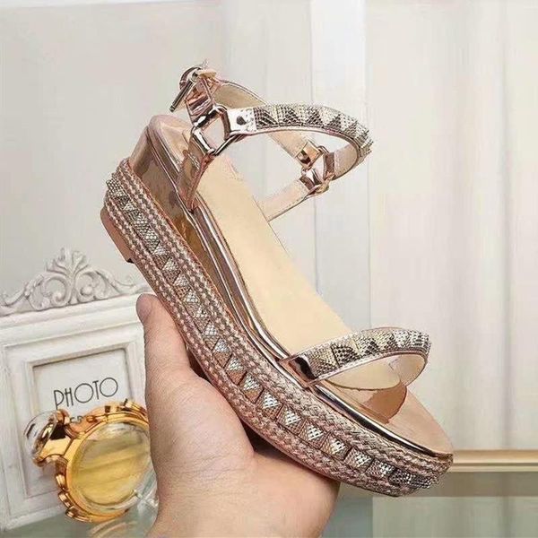 luxury shoes women designers fashion brand wedges shoes for women studded rivets platform wedge sandalias de verano para mujer, Black
luxury shoes women designers fashion brand wedges shoes for women studded rivets platform wedge sandalias de verano para mujer, Black